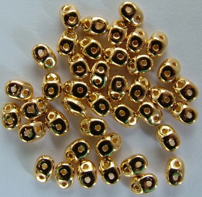 Superduo Gold 24ct Gold Miniduo 270 Czech  Beads x 2g